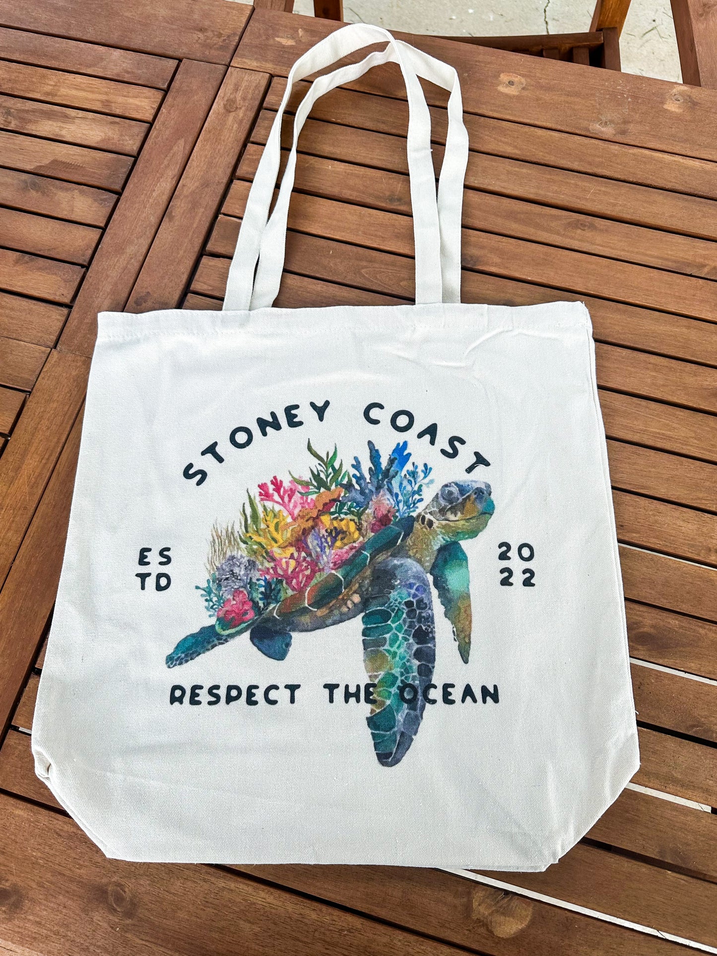 Oversized Canvas Beach Bag (Sea Turtle)