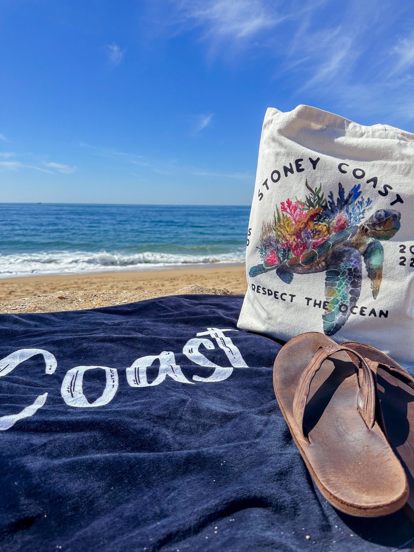 Oversized Canvas Beach Bag (Sea Turtle)